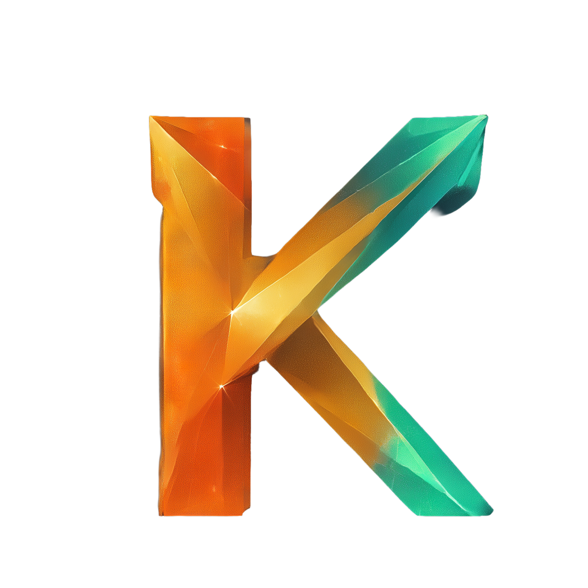 Katachi Logo - Geometric origami K representing freedom and form